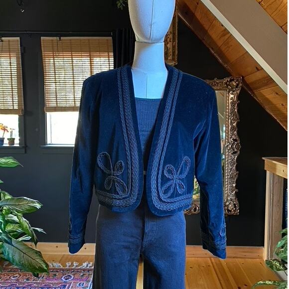 Vintage Jacket Bow Velvet - Picture 1 of 6
